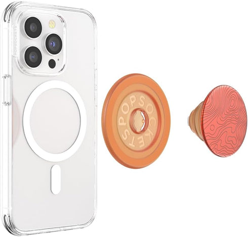 PopSockets Phone Grip Compatible with MagSafe, Wireless Charging Compatible Phone Holder, Into The Woods - Alum Topo