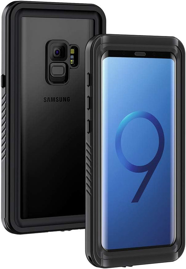 Lanhiem IP68 Waterproof Dustproof Case for Samsung Galaxy S9, Rugged Full Body Shockproof Cover with Built-in Screen