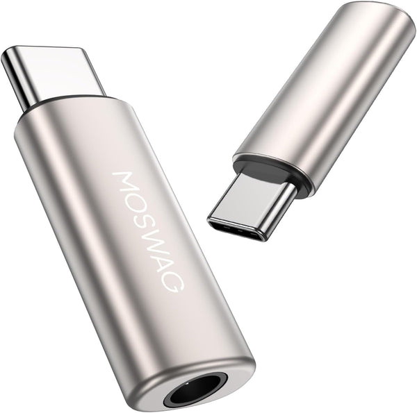 MOSWAG USB C to 3.5mm Headphone Adapter, Wide Compatibility, Plug and Play for Samsung, iPad, Pixel, Huawei