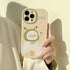 Cute Caroon Duck with Frog Hat Soft Designed for iPhone Case (Beige,iPhone 14)