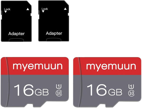 myemuun 2 Pack 16 GB Micro Memory Card with Adapter, TF Memory Card