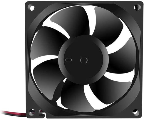 2Pcs 12V 80mm x 80mm x 25mm Brushless Cooling Fan, 3.14in 0.98in for PC Computer Case CPU Coolers