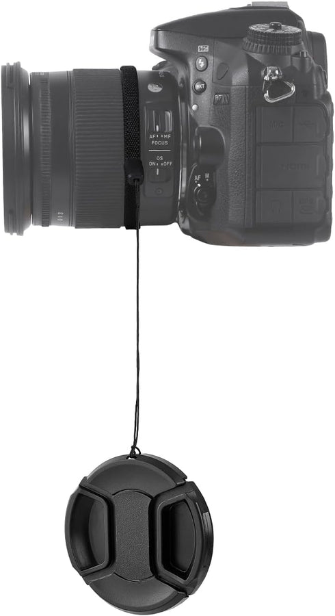 2 Pack 58mm Center Pinch Front Lens Cap Compatible with Canon EOS Rebel T7 T6 T5 T100, 58mm Kit Lens