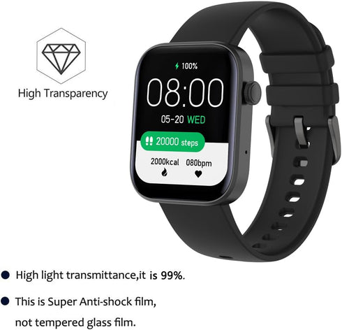6 Pack Compatible with Cvutgf P43F 1.8” Smart Watch Screen Protector Film for MASVVPI P43 1.9 Inch Smartwatch