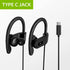 Avantree C171 - Wired USB C Headphones &Microphone for Sports and Running with Over-Ear Earbud Hooks and in-Line Volume Control, Compatible with Samsung, iPhone 15, Google and Other Type C Smartphone