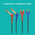 TDH39 & DD45 Audiometer Headphone Cable with Gold-Plated 2 x 6.35 mm Mono Jack for Audiometric Headsets.