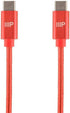 Monoprice 3 Feet USB 2.0 Type-C to Type-C Charge and Sync Cable, Red, Up to 3 Amps/60 Watts, Palette Series