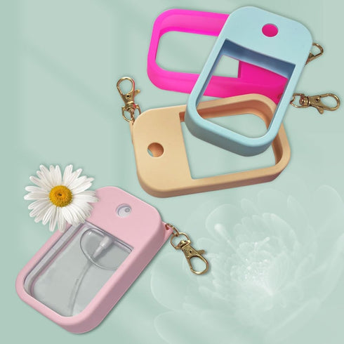Generic 1FL. OZ. Silicone Hand Sanitizer Spray Case for Touchland Protective Case with Keychain for Power Mist, Travel