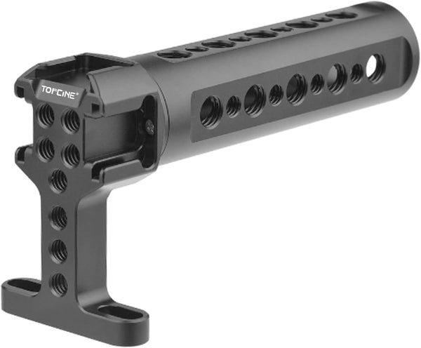 Handgrip Top Handle with Cold Shoe Mount, 1/4"-20 and 3/8"-16 Threaded Holes for Camera Rigs