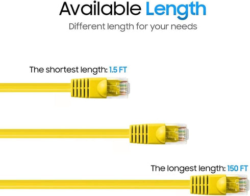 Cmple Cat5e Network Ethernet Cable - Computer LAN Cable 1Gbps, 25 Feet Yellow