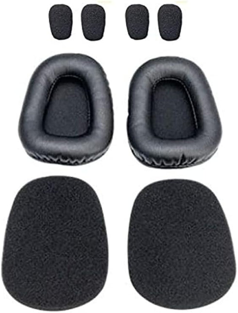 Cushion Replacement Kit for Blue Parrott B550-XT Bluetooth Headset, 2 Leather Cushions, 2 Foam Earpads