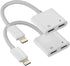 2 Pack iPhone Headphone Adapter Compatible with Lightning Port to Audio Jack and Charger Earphone Charging Splitter