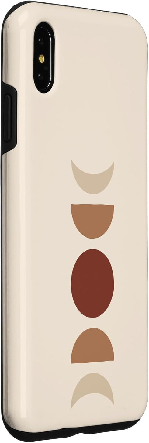 iPhone XS Max Phases of Moon Boho Case in Beige Rust Red Burnt Orange