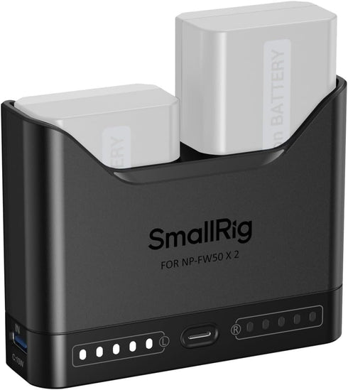 SMALLRIG NP-FW50 Battery Charger for Sony, 2h Dual Slot Camera Charger with 11W