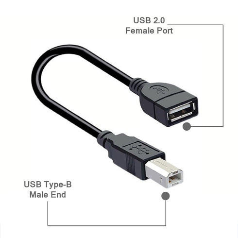Herfair USB A to USB B Adapter Cable 2.0 Converter Cord for Printer/Scanner/Fax Machine