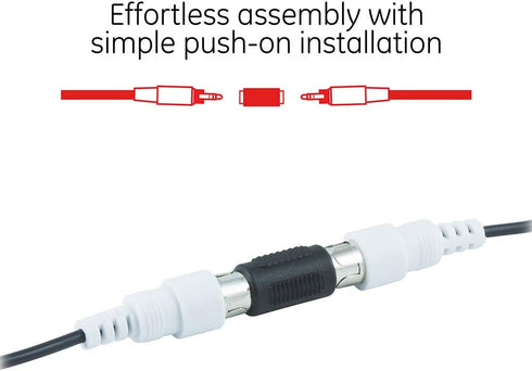 GE 2-Pack RCA Coupler Adapter - Female-to-Female Audio Video Connectors, Composite Component Extender
