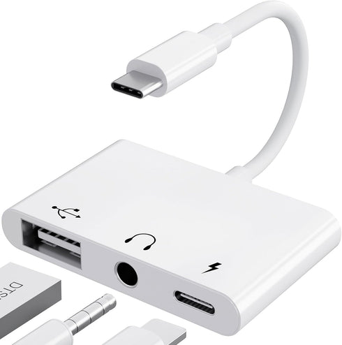 USB C to USB Adapter - 3 in 1 USB C to 3.5mm Audio Adapter for iPad