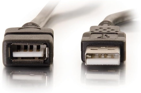 C2G 52107 6.56 (2 USB A to A Long USB Extension Cable, Feet Meters), Black