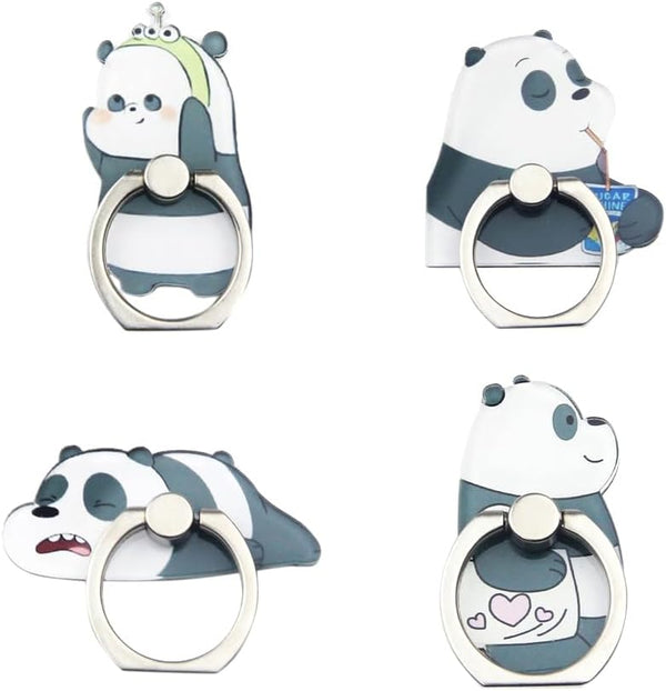 4Pcs Cute Phone Ring Holder Stand, Panda Grip | Bear Panda Mobile Phone Stand Holder 360 Rotation Finger Ring Grip