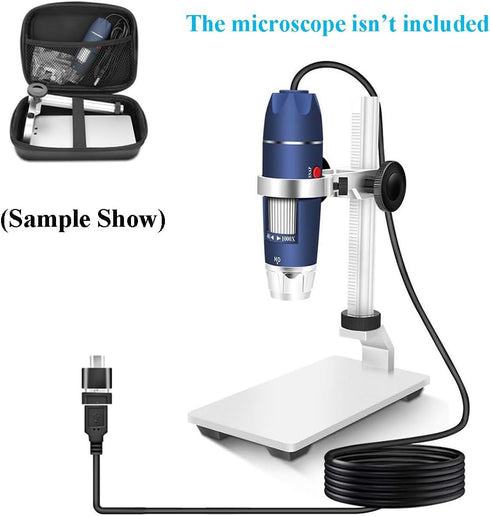 Aluminum Alloy Microscope Stand Holder for Digital Microscope, Durable Metal Bracket with Portable Carrying Case