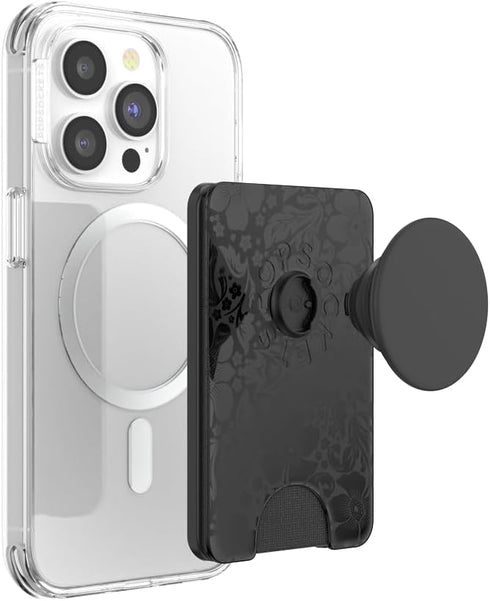 PopSockets Phone Wallet with Expanding Grip, Phone Card Holder, Wireless Charging Compatible - Laced
