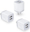 USB Wall Charger, Sicodo 3Pack Dual Port Charging Block, Plug in Cell Phone Charger Box for iPhone 15 14 13 12 SE 11 X
