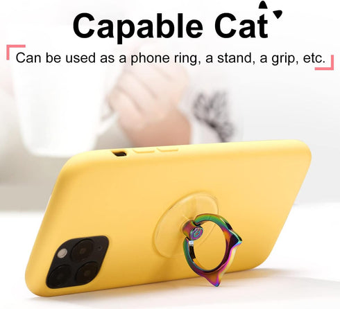 EI Sonador (2 Cat Phone Ring Holder Grip- Transparent Cell Phone Ring Stand Holder Clear Kickstand Finger Grip