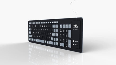 sungwoo Foldable Silicone Keyboard, USB Wired Waterproof Rollup for PC, Notebook, Laptop (Black+Grey)
