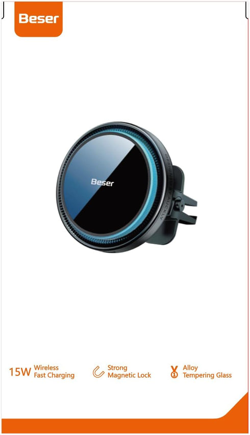 15W MagSafe Car Mount Charger | (1.73kg) Magnetic Wireless Car Charger, Air Vent/Dashboard Phone Holder for iPhone