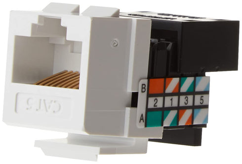 Leviton 41108-RW5 QuickPort Connector, CAT 5, White
