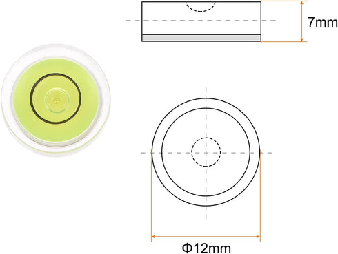 HARFINGTON 4pcs Mini Round Bubble Level 12x7mm for Leveling Camera Tripod, Telescope, Workshop, and Pictures Frame