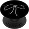 Bow Knot Line Art Minimalist Black and White PopSockets Grip for Phones and Tablets