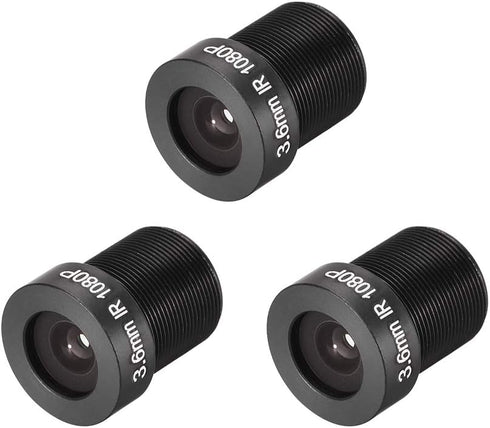 uxcell 3 Pcs CCTV Camera Lens 3.6mm Focal Length 1080P F2.0 Wide Angle for CCD Camera
