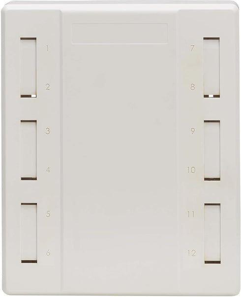 Tripp Lite 12-Port Surface-Mount Box for Keystone Jacks - Additional Breakout Pieces, Mounting Screws Included