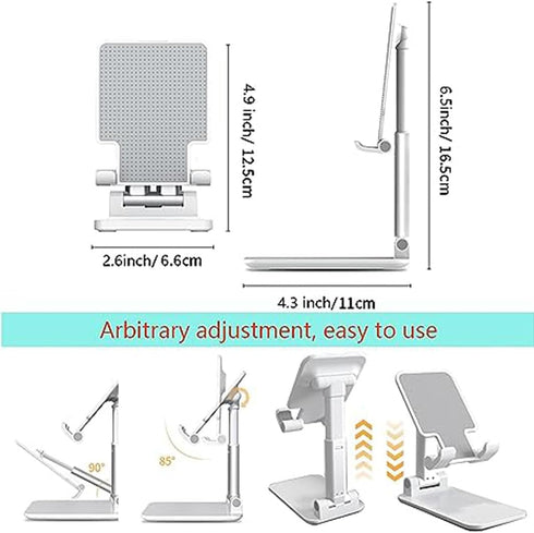 Cell Phone Stand for Desk, Anti-Slip Phone Holder Compatible with iPhone 15 14 13 12 Mini 11 Pro Xs Max XR X (White)