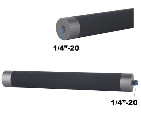 Rigdance 1/4" 15cm/5.9 inch 1/4" (2PCS) Aluminium Thread Extension Rod Mount, Camera Extension Rod for Dash Cam, Action