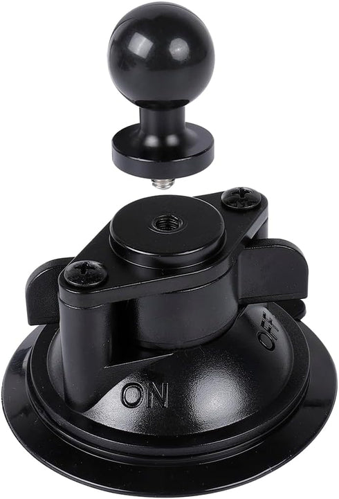 Suction Cup Base Mount with 25mm/1" Ball, Compatible with RAM Mounts and Other B Size Double Ball Socket