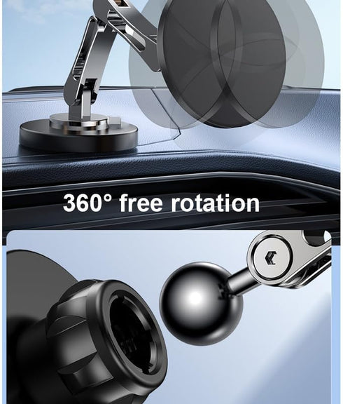 Tablet Phone Holder, Aluminum Alloy Car Phone Mount with Magnetic Suction, 360-Degree Rotation, Stable Laptop Stand (1