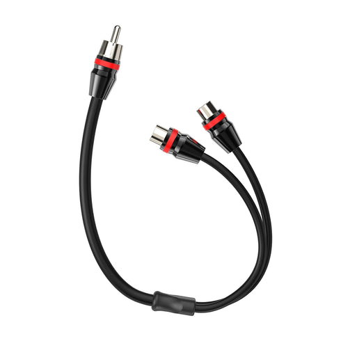 1ft RCA Y Adapter Splitter Connector Cable, 2 Female to 1 Male Nickel Plated (2 Pack)