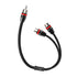 1ft RCA Y Adapter Splitter Connector Cable, 2 Female to 1 Male Nickel Plated (2 Pack)