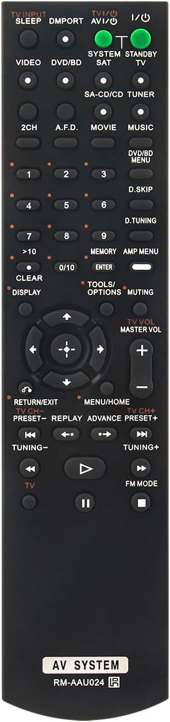 RM-AAU024 Remote for Sony Home Theater AV Receiver, Compatible with STR-KM5000, RM-AAU025, HTSS2300, STR-DG720