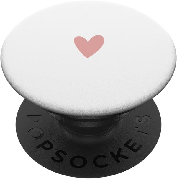 Rose White Minimalist Heart PopSockets Standard PopGrip