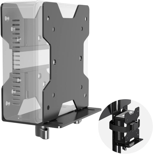 Pholiten Adjustable Thin Client Mini PC Mount Bracket, CPU VESA Under Desk and Monitor Arm Computer Holder