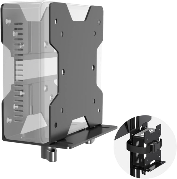 Pholiten Adjustable Thin Client Mini PC Mount Bracket, CPU VESA Under Desk and Monitor Arm Computer Holder