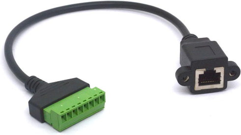 RJ45 Screw Terminal, Ethernet RJ45 Female Plug to 8 Pin Screw Terminal Block Connector for Cat7 6 5
