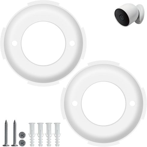 2 Pack Wall Mounting Plate Replacement for Google Nest Cam Battery, Locking Collar/Wall Anchors Compatible with Nest