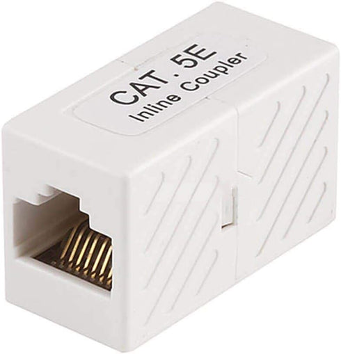 Monoprice Cat5e RJ45 Modular Inline Coupler, Straight Type Coupler, White