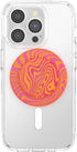 PopSockets Round Phone Grip Compatible with MagSafe, Adapter Ring Included, Wireless Charging Compatible - Swirl Orange
