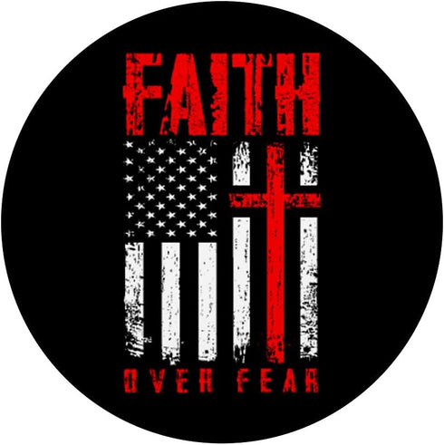 Faith Over Fears Christian Cross American USA Flag PopSockets Swappable Gym PopGrip