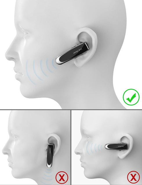Link Dream Bluetooth Earpiece for Cell Phone - Hands-Free Wireless Headset, 2 Pack, Noise Cancelling